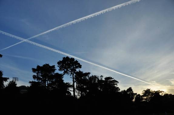 O lindo céu de fim de tarde em caminhada no Golden Gate Park, em San Francisco, na Califórnia, nos Estados Unidos